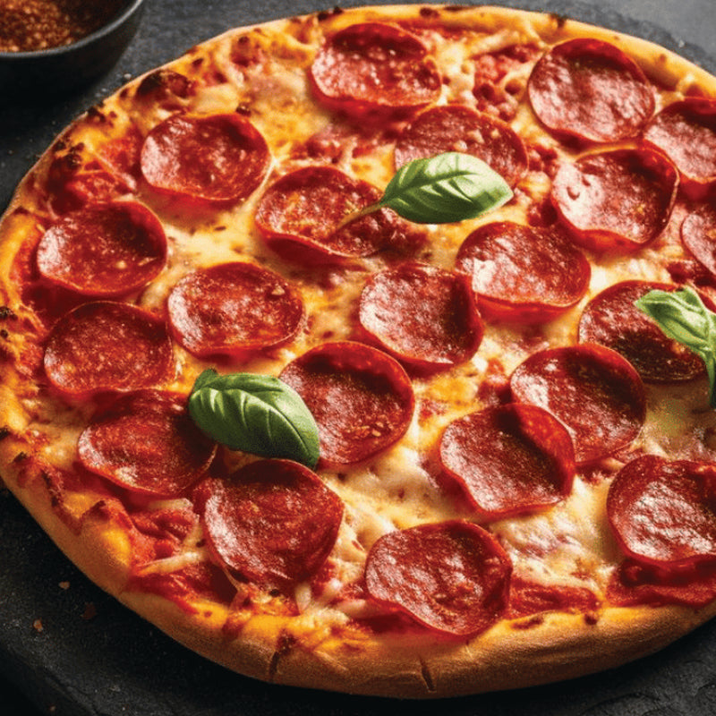  pizza spicy salami layered over tangy tomato sauce and creamy mozzarella, finished with a drizzle of honey for subtle sweetness that cuts through the heat. 